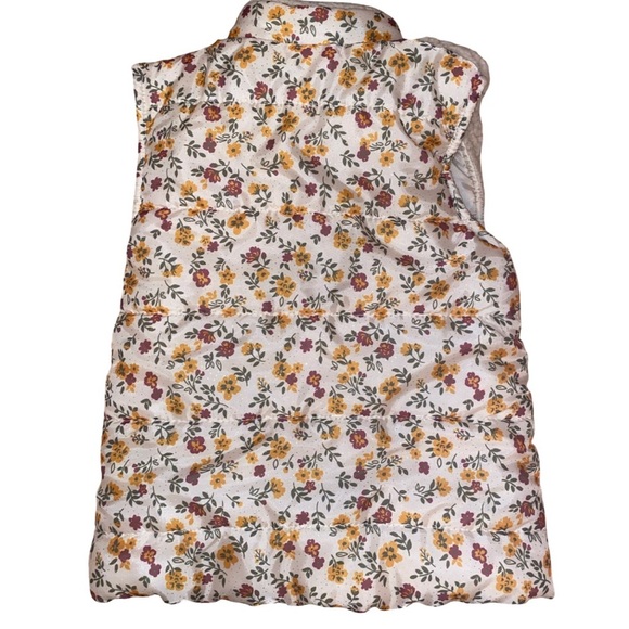 Little Lass Puffy Quilted Vest-Toddler Girls in Beige, Burgundy and Yellow SZ 4T - Picture 3 of 4